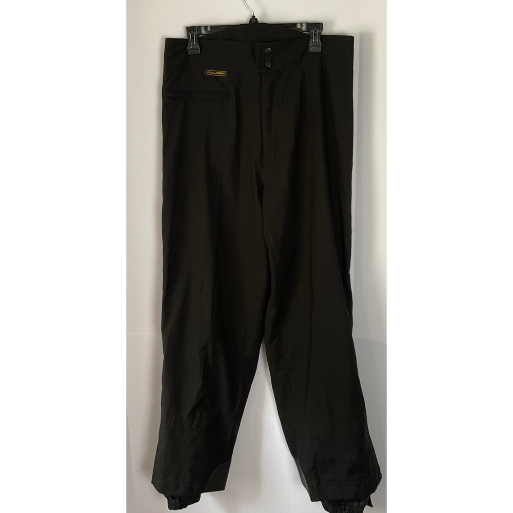 Eddie Bauer Gore-Tex Snow Pants Mens Large Black Waterproof Ski Trousers 8281